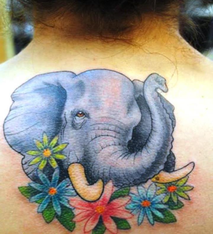 Dark Blue Elephant Tattoo | Elephant tattoo, Elephant tattoos, Elephant  tattoo design
