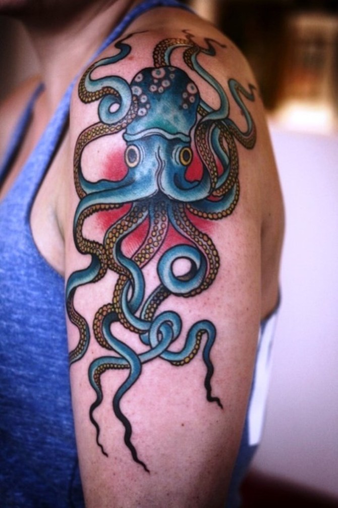  Octopus Tattoo Old School - 30 Octopus Tattoos <3 <3