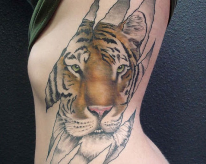 Tiger Tattoo on Side - 40 Tiger Tattoos <3 <3