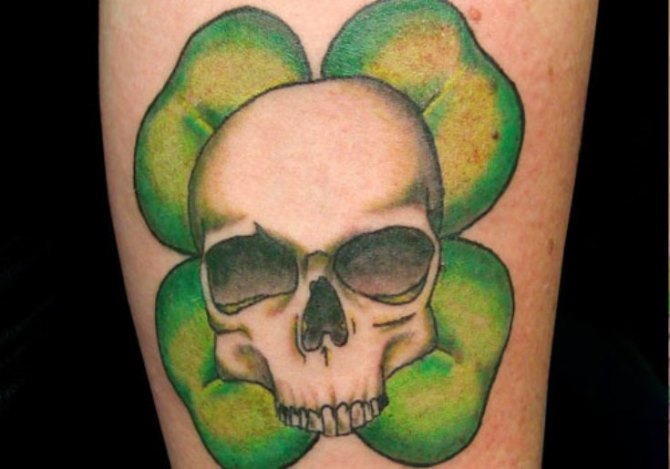 Shamrock Skull Tattoo - Clover Tattoos <3 <3