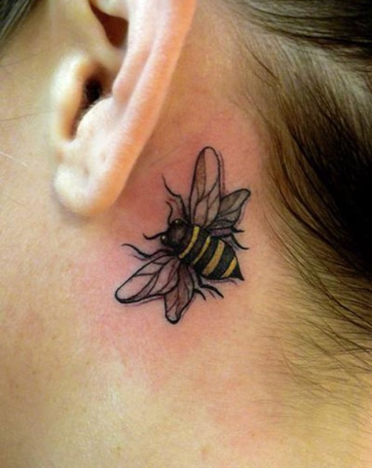 Bee Tattoo  Bumblebee Tattoo  Moth Finger Tattoo  Black and  Etsy