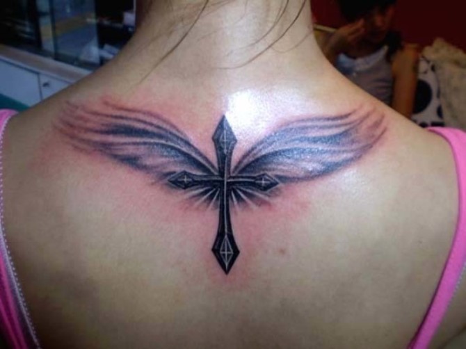 08 Cross and Wings Tattoo