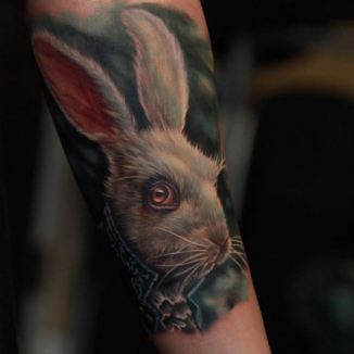 01 Tattoo White Rabbit - 30 Rabbit Tattoos
