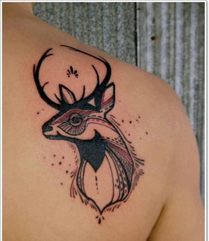 Small Tattoo for Men on Shoulder Blade
