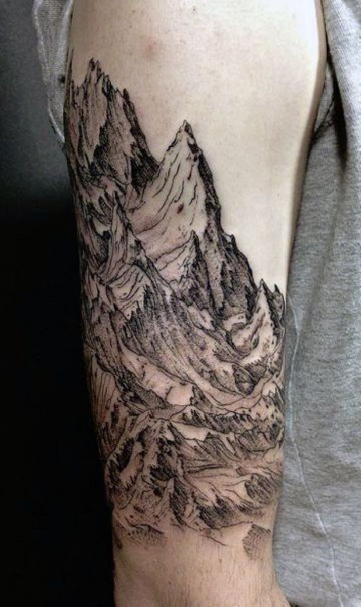 Tiny mountain range tattoo by Zaya Hastra - Tattoogrid.net