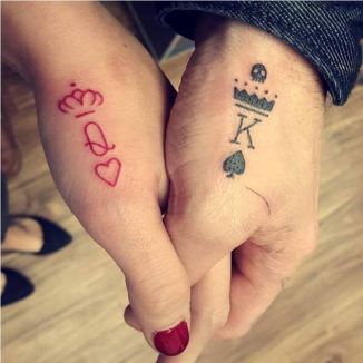 Couple Tattoo King Queen