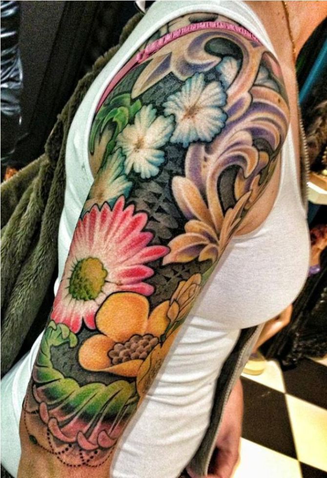 Flower Tattoo Arm Sleeve