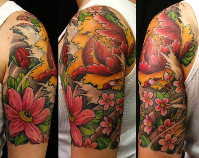 Flower Tattoo Sleeve for Men