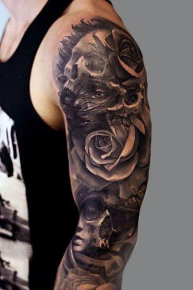 Mens Flower Tattoo Sleeve
